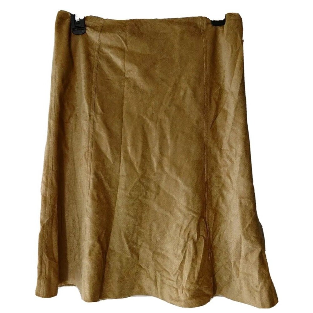 Banana Republic Sz 6 Solid Khaki Straight Flare Knee Length Career Casual Skirt